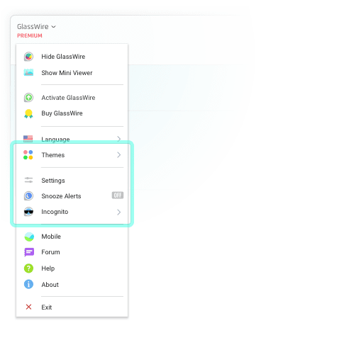 GlassWire Settings Options